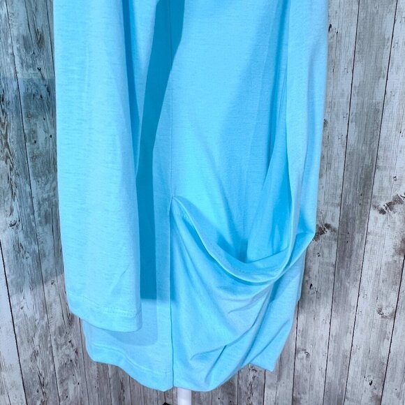 Grass Collection Open Front Cardigan | Blue | Lightweight | Medium | 3/4 Sleeve - Picture 7 of 9